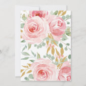 Goldener Glitzer zum ersten Geburtstag Einladung (Rückseite)