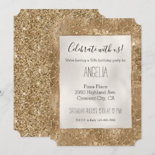 Goldener Glitzernder Glitter-Giraffen-Druck Einladung