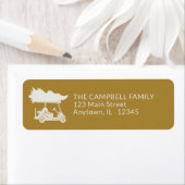 Goldener Golfplatz mit Weihnachtsbaum-Rücksendeadr (Insitu)