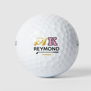 Goldener Golfwagen - Fette K Rosa Anfangsmarkierun Golfball