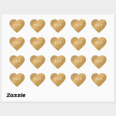 Goldener Gradient-Herz-Paar-Monogramm-Hochzeitsges Herz-Aufkleber (Blatt)