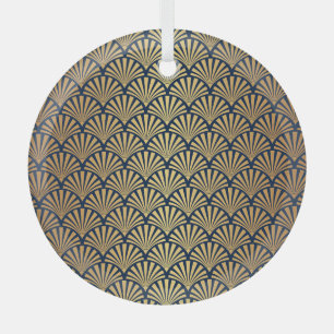 Goldener Gradient: Nahtloses Art Deco Ornament Aus Glas