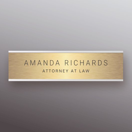 Goldener Gradientenname und Titeltür-Zeichen Türschild