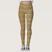 Goldener griechischer Schlüssel Leggings (Vorderseite)