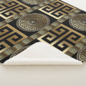 Goldener griechischer Schlüssel Sherpadecke (3/4)