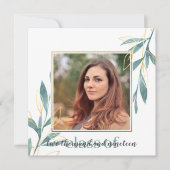 Goldener grüner Abschluss Einladung (Vorderseite)