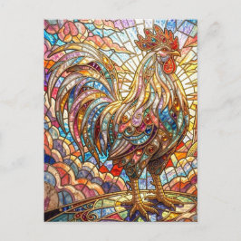 Goldener Hahn des Lichts, der Mosaik kräht  Postkarte
