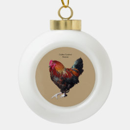 Goldener Hahn-Hahn-Ornament Keramik Kugel-Ornament