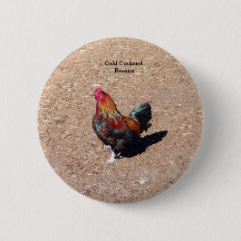 Goldener Hahn-Knopf Button