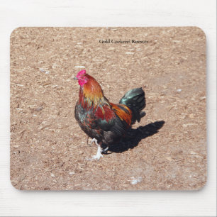 Goldener Hahn-Mauspad Mousepad