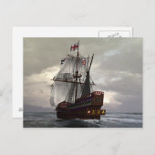 Goldener Hahn Postkarte (Vorne/Hinten)