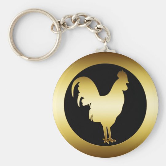 Goldener Hahn Schlusselanhanger Zazzle De