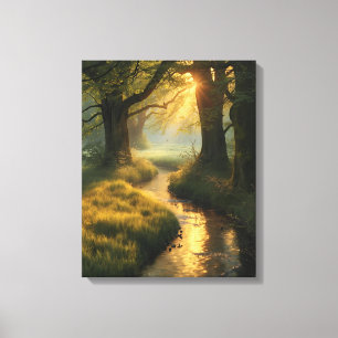 Goldener Hain Sonnenaufgang - ruhige Sonnenstrahle Leinwanddruck