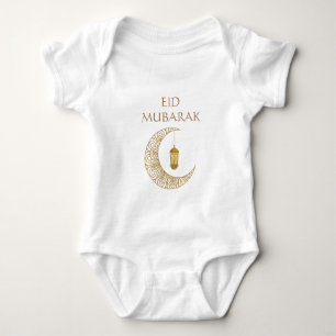 Goldener Halbmond & Laterne Eid Mubarak Islamisch Baby Strampler