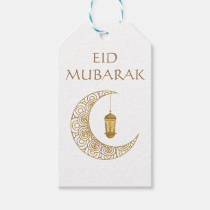 Goldener Halbmond & Laterne Eid Mubarak Islamisch Geschenkanhänger