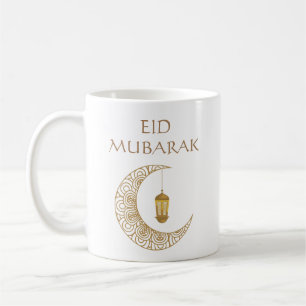 Goldener Halbmond und Laterne Eid Mubarak Islamisc Kaffeetasse