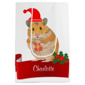 Goldener Hamster personalisiert Mittlere Geschenktüte (Rückseite)