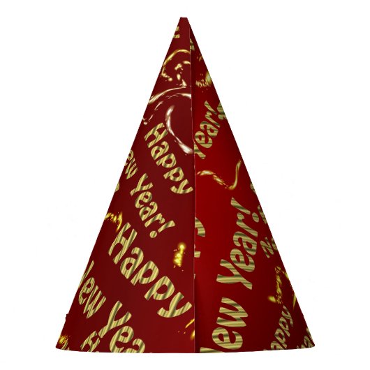 goldener Happy New Year Party Hut Partyhütchen (Rückseite)