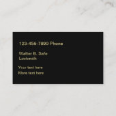 Goldener Haus-Schlüssel-Bauschlosser Visitenkarte (Rückseite)