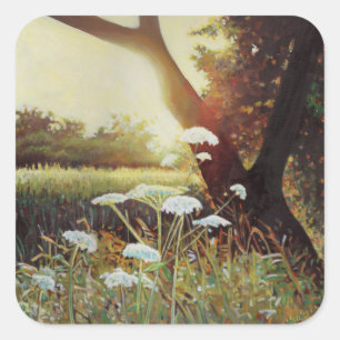 Goldener Hedgerow I 2014 Quadratischer Aufkleber