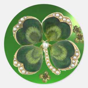 Goldener Heiliger Patrick Shamrock Schmuck mit Per Runder Aufkleber