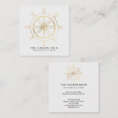 *~* goldener Helm-feines Speisen durch das Quadratische Visitenkarte (Vorne/Hinten)