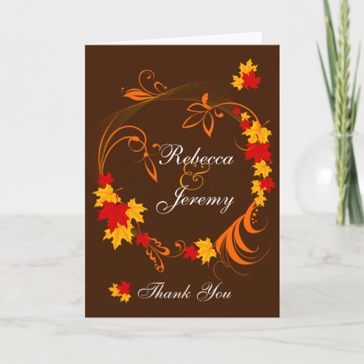 Goldener Herbst Blüh Hochzeit Danke (Vorderseite)