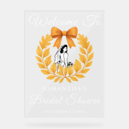 Goldener Herbst - Brautparty willkommen Acrylschild