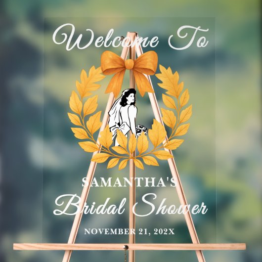 Goldener Herbst - Brautparty willkommen Acrylschild (Neutral)