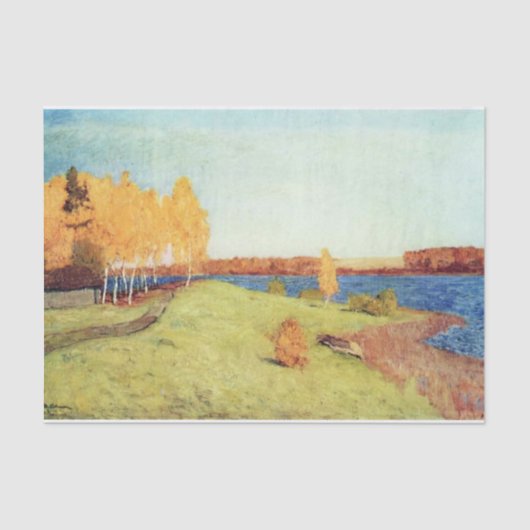 Goldener Herbst durch Isaac Levitan Tissue Paper Seidenpapier (Vorderseite)