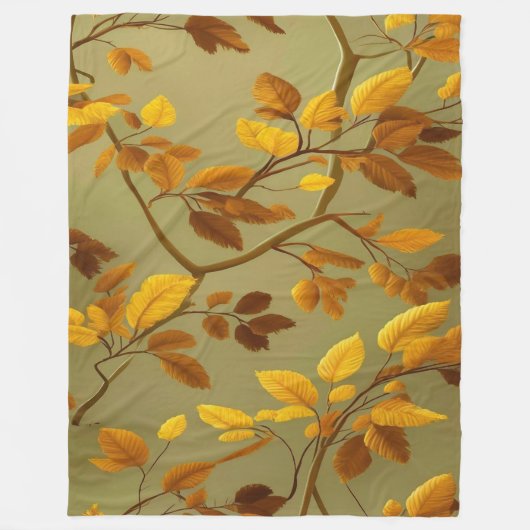 Goldener Herbst: Ein nahtloses 3D-Leaf-Muster Fleecedecke (Vorderseite)