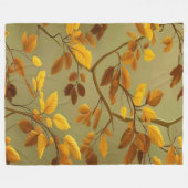 Goldener Herbst: Ein nahtloses 3D-Leaf-Muster Fleecedecke (Vorderseite (Horizontal))