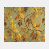 "Goldener Herbst: Ein nahtloses 3D-Leaf-Muster Fleecedecke (Vorderseite (Horizontal))