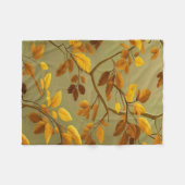 "Goldener Herbst: Ein nahtloses 3D-Leaf-Muster Fleecedecke (Vorderseite (Horizontal))