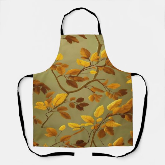Goldener Herbst: Ein nahtloses 3D-Leaf-Muster Schürze (Vorderseite)