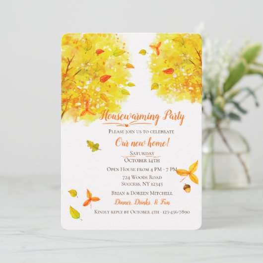 Goldener Herbst Einladung (Stehend Vorderseite)