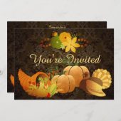 Goldener Herbst Ernte Kinderdusche Einladung (Vorne/Hinten)