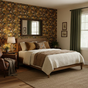 Goldener Herbst floral Tapete