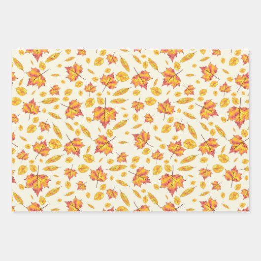Goldener Herbst Geschenkpapier Set (Vorderseite)