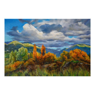 Goldener Herbst im Gebirge Fotodruck