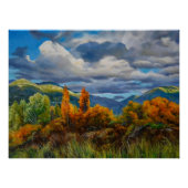 Goldener Herbst im Gebirge Poster (Vorderseite)