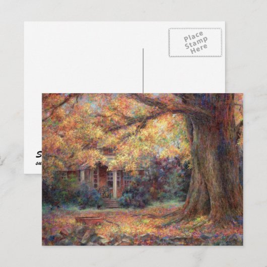 Goldener Herbst Postkarte (Vorne/Hinten)