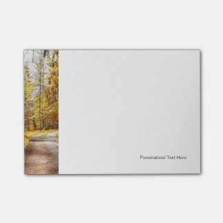 Goldener Herbst, Waldweg Post-it Klebezettel