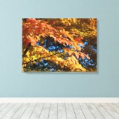 Goldener Herbstbelag Blätter Canvas Print Leinwanddruck (Insitu (Holzboden))