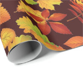 Goldener Herbstleaf - Druck auf Burgund Geschenkpapier (Rolleneckpunkt)
