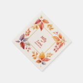 Goldener Herbstrahmen: Personalisierte Hochzeit vo Serviette (Ecke)