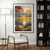 Goldener Herbstrückgang Poster