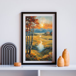 Goldener Herbstrückgang Poster