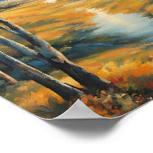 Goldener Herbstrückgang Poster (Ecke)