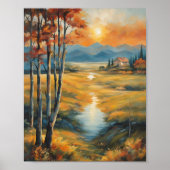 Goldener Herbstrückgang Poster (Vorne)